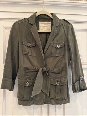 Cartonnier Olive Green Tie-Waist Utility Jacket